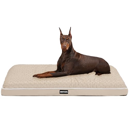 HMTOPE Orthopädisches Hundebett, Hundematte im Doppelstock-Design, Waschbar Hundekissen, Abnehmbar Hundekorb, 120 cm für Große Hunde, Beige von HMTOPE