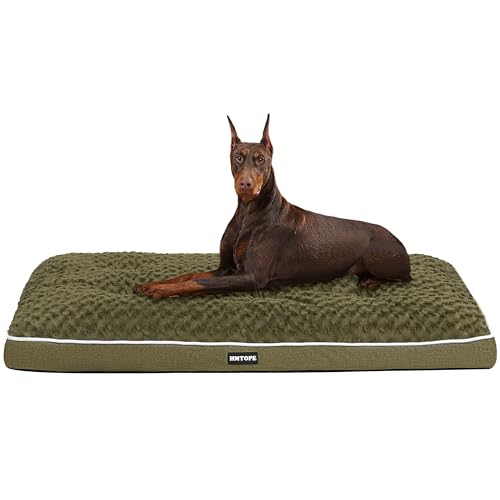 HMTOPE Orthopädisches Hundebett, Hundematte im Doppelstock-Design, Waschbar Hundekissen, Abnehmbar Hundekorb, 120 cm für Große Hunde, Olivgrün von HMTOPE