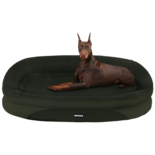 HMTOPE Orthopädisches Hundebett, Hundesofa, Vierseitiges Nackenrolle Kissen, rutschfeste Unterseite Hundekorb, Abnehmbar und Waschbar, Grosse Hunde, 122 x 90 x 19 cm, Olivgrün HMTOPE Orthopädisches Hundebett, Hundesofa, Vierseitiges Nackenrolle Kissen, rutschfeste Unterseite Hundekorb, Abnehmbar und Waschbar, Grosse Hunde, 122 x 90 x 19 cm, Olivgrün von HMTOPE