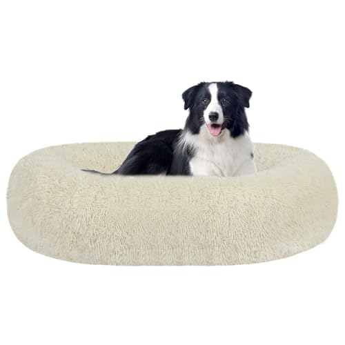 HMTOPE Orthopädisches Hundebett rund Hundekissen Hundesofa Katzenbett Donut Kuscheliges Hundekorb Waschbar, 90 cm Ø, Beige HMTOPE Orthopädisches Hundebett rund Hundekissen Hundesofa Katzenbett Donut Kuscheliges Hundekorb Waschbar, 90 cm Ø, Beige von HMTOPE