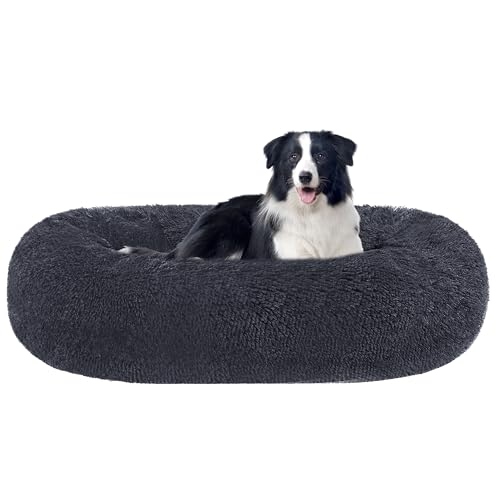 HMTOPE Orthopädisches Hundebett rund Hundekissen Hundesofa Katzenbett Donut Kuscheliges Hundekorb Waschbar, 90 cm Ø, Dunkelgrau HMTOPE Orthopädisches Hundebett rund Hundekissen Hundesofa Katzenbett Donut Kuscheliges Hundekorb Waschbar, 90 cm Ø, Dunkelgrau von HMTOPE