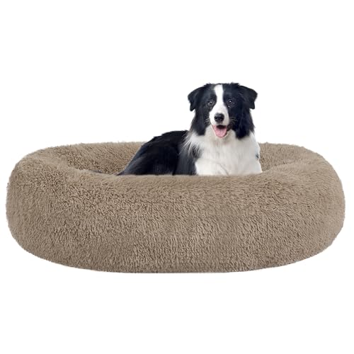 HMTOPE Orthopädisches Hundebett rund Hundekissen Hundesofa Katzenbett Donut Kuscheliges Hundekorb Waschbar, 90 cm Ø, Kamelbraun HMTOPE Orthopädisches Hundebett rund Hundekissen Hundesofa Katzenbett Donut Kuscheliges Hundekorb Waschbar, 90 cm Ø, Kamelbraun von HMTOPE