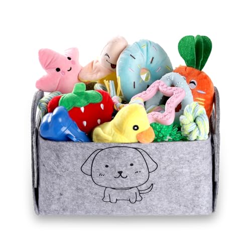 HMXLJJY 24 Stück Welpenspielzeug-Set, kleines Hundespielzeug, Welpen-Zahnspielzeug mit Aufbewahrungsbox, Welpen-Seilspielzeug, Kauspielzeug, Hundespielzeug für kleine und mittelgroße Hunde zum Spielen HMXLJJY 24 Stück Welpenspielzeug-Set, kleines Hundespielzeug, Welpen-Zahnspielzeug mit Aufbewahrungsbox, Welpen-Seilspielzeug, Kauspielzeug, Hundespielzeug für kleine und mittelgroße Hunde zum Spielen von HMXLJJY