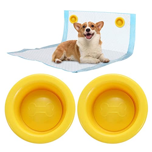 2er-Pack Pee-Pad-Halter für Hunde, kompatibel mit Welpen-Wee-Wee-Pads jeder Größe, Fester Töpfchen-Trainings-Pad-Halter (Round,Yellow) von HNDB