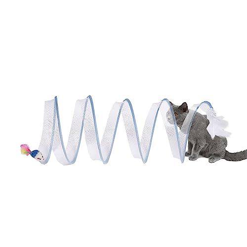 Ausgehöhlter Katzentunnel Mit Haustierspielzeug, Faltbarer Tunnel Kätzchenröhre Zusammenklappbares Spielspielzeug Welpenspielzeug Für Puzzle Training 2 Größen (L,Blau) von HNDB