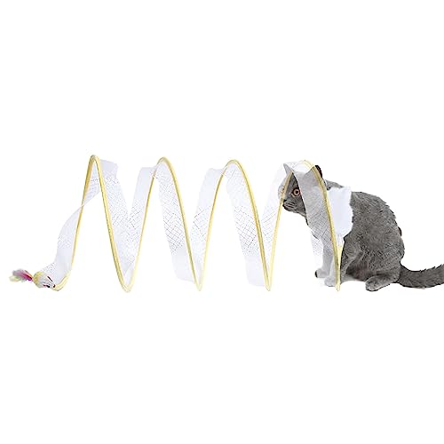 Ausgehöhlter Katzentunnel Mit Haustierspielzeug, Faltbarer Tunnel Kätzchenröhre Zusammenklappbares Spielspielzeug Welpenspielzeug Für Puzzle Training 2 Größen (L,Gelb) von HNDB
