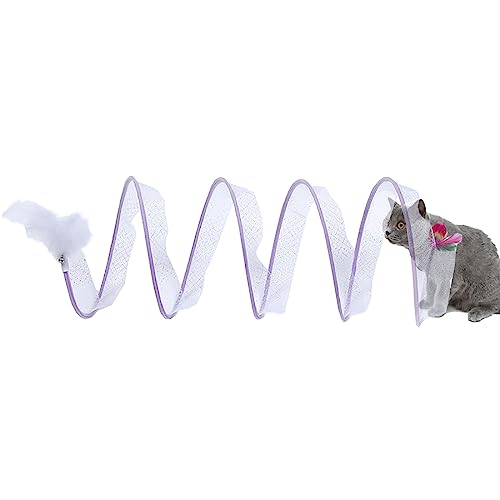 Ausgehöhlter Katzentunnel Mit Haustierspielzeug, Faltbarer Tunnel Kätzchenröhre Zusammenklappbares Spielspielzeug Welpenspielzeug Für Puzzle Training 2 Größen (L,Purple) von HNDB