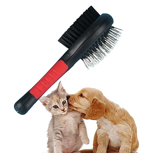 Doppelseitiger Haustierkamm Hund Katze Stahlnadel Und Borsten Reinigungsbürste Welpenmassage Schönheit Schwimmende Haarpflegewerkzeuge (L,1) von HNDB