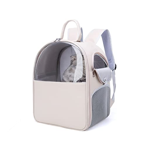 HNDB Haustier-Tragetasche, modische einfache Katzentasche, atmungsaktive tragbare Hundetragetasche, Outdoor-Katzen-Hunde-Reise-Haustier-Rucksack, transparente Weltraumtasche (White) von HNDB