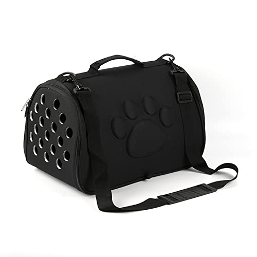 HNDB Haustiertragetasche, komfortable tragbare Katzentragetasche, atmungsaktive Haustiertragetasche, Faltbare Haustiertransporttasche, Reisetasche für kleine (L,Black) von HNDB