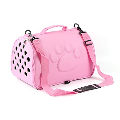 HNDB Haustiertragetasche, komfortable tragbare Katzentragetasche, atmungsaktive Haustiertragetasche, Faltbare Haustiertransporttasche, Reisetasche für kleine (L,Pink) von HNDB
