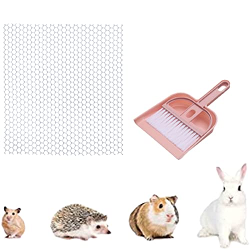 HNDB Kaninchen-Fuß-Pad,Loch-Leck-Wasser-Design verdickte Hasen-Fuß-Pad aus Kunststoff,Haustier-Käfig-Matte mit Reinigungswerkzeugen,Ruhematten Kleintiere (60 * 40cm,Pink) von HNDB