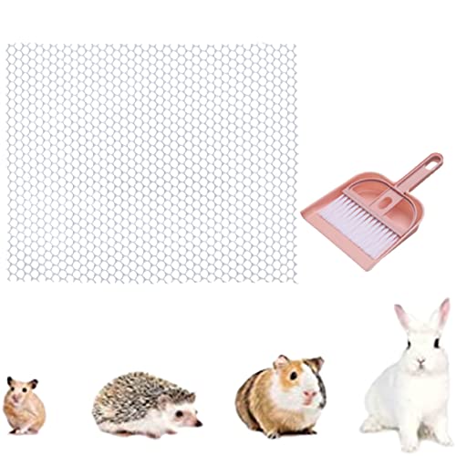 HNDB Kaninchen-Fuß-Pad,Loch-Leck-Wasser-Design verdickte Hasen-Fuß-Pad aus Kunststoff,Haustier-Käfig-Matte mit Reinigungswerkzeugen,Ruhematten Kleintiere (80 * 40cm,Pink) von HNDB