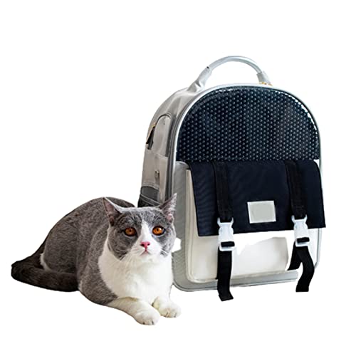 HNDB Katzenrucksack,Hundetragetasche,tragbarer, atmungsaktiver Katzentragerucksack für Welpen und Katzen,strapazierfähiger Oxford-Haustierrucksack für Reisen,Wandern, Einkaufen im Freien (Black) von HNDB
