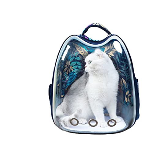 HNDB Katzentragerucksack, atmungsaktive Hundetragetasche, tragbarer Hundereiserucksack, transparenter Haustierrucksack, Welpentragerucksack für Reisen, Wandern, Einkaufen im Freien (Blue) von HNDB