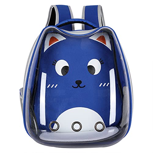 HNDB Katzentragerucksack, tragbarer Hunderucksack, atmungsaktiver Haustier-Luftblasen-Rucksack für Welpen und Katzen, Haustierrucksack für Reisen, Wandern, Einkaufen im Freien (Blue) von HNDB