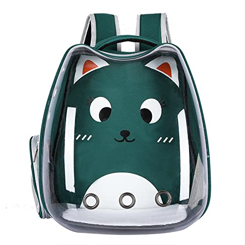 HNDB Katzentragerucksack, tragbarer Hunderucksack, atmungsaktiver Haustier-Luftblasen-Rucksack für Welpen und Katzen, Haustierrucksack für Reisen, Wandern, Einkaufen im Freien (Green) von HNDB