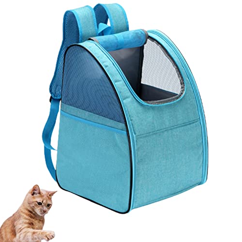 HNDB Katzentragerucksack,tragbare atmungsaktive Haustiertasche,multifunktionale Faltbare Reisekatzentasche,Hundetragetaschen mit ergonomischer Rückenlehne und Belüftung (Light Blue) von HNDB