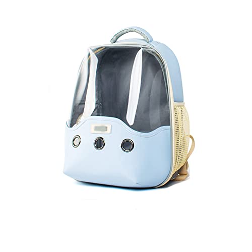 HNDB Katzentragetasche,Haustiertragetasche, Blasenrucksack Katzen und Hunde,tragbare transparente, atmungsaktive Tasche, Reisetasche mit ergonomischer Rückenlehne und Belüftung (Blue) von HNDB