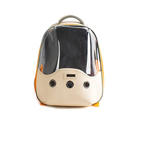 HNDB Katzentragetasche,Haustiertragetasche, Blasenrucksack Katzen und Hunde,tragbare transparente, atmungsaktive Tasche, Reisetasche mit ergonomischer Rückenlehne und Belüftung (Orange) von HNDB
