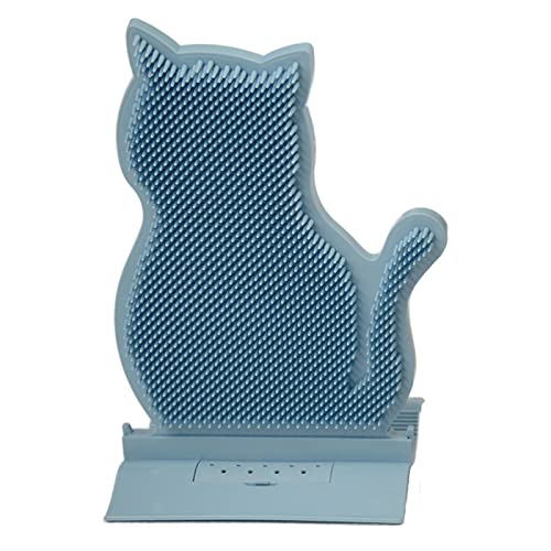 HNDB Massagebürste Katzen, an der Ecke montiertes Massage-Juckreizwerkzeug Katzen, Katzen-Selbstpflege-Kammbürste, Spielzeug, Katzenminze, für Kurz- und Langhaarkatze (Blue) von HNDB