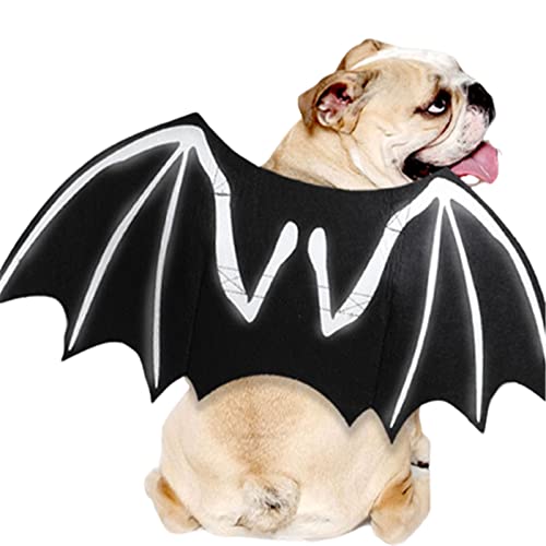 Halloween-Kostüme für Hunde, leuchtendes Fledermauskostüm für Kätzchen, lustige Welpen-Fledermausflügel, Haustier-Fledermausflügel-Kostüm, für kleine Hunde und Katzen, Cosplay-Dekoration (L) von HNDB