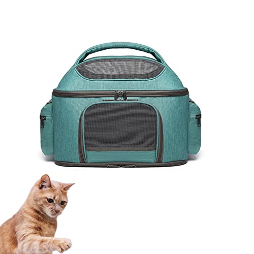 Haustiertragetasche, atmungsaktive Katzenhandtasche, tragbarer, Faltbarer Hundereiserucksack, von Fluggesellschaften zugelassene Haustiertasche, für kleine/mittelgroße Hunde und Katzen (Green) von HNDB
