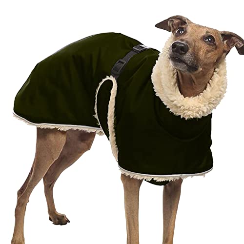 Hund High Kragen Plüsch Mantel, Warme Fleece Weste Haustier Kleidung Jacke Winter Outfit Für Große Und Mittlere Hunde Labrador Golden Retriever Schäferhund (3XL,Military Green) von HNDB