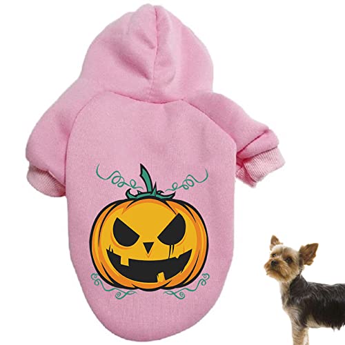 Hunde-Halloween-Kostüme, Haustier-Kürbis-Hoodie, Kätzchen-Polyester-Mantel, Welpen-Halloween-Kleidung, für kleine Hunde und Katzen, Cosplay (L,Pink) von HNDB
