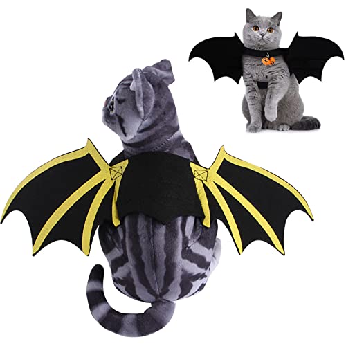 Hunde-Halloween-Kostüme, Kätzchen-Fledermaus-Kostüm, Welpen-Fledermausflügel, Haustier-Fledermausflügel-Kleidung, Cosplay-Dekorationszubehör für kleine Hunde und Katzen (L) von HNDB