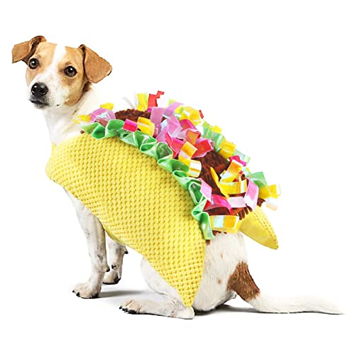Hunde-Katzen-Taco-Kostüm, Halloween-Haustierkleidung, Kätzchen-Weihnachtskleidung, lustiges mexikanisches Essen, Cosplay-Welpen-Outfit, für große, mittlere, kleine Hunde und Katzen (L) von HNDB