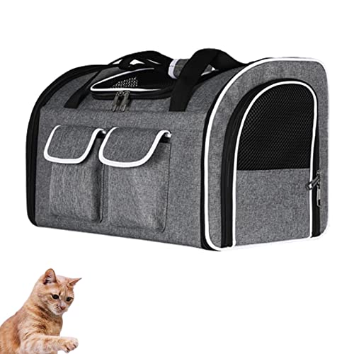 Katzentragerucksack, tragbare transparente, atmungsaktive Hundetasche, multifunktionale Reisekatzentasche mit ergonomischer Rückenlehne und Belüftung für Hunde und Katzen (Grey) von HNDB