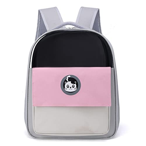 Katzentragerucksack, tragbarer Hunderucksack für mittelgroße Katzen und kleine Hunde, atmungsaktiver Haustiertragerucksack mit, Welpenrucksack zum Wandern, Spazierengehen, Radfahren (Pink) von HNDB