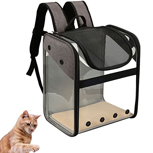 Katzentragetasche, Haustierrucksack, tragbare transparente Hundetaschen, Reisekatzentasche, Haustiertragetasche, Hunderucksack, für Hunde und Katzen (Grey) von HNDB
