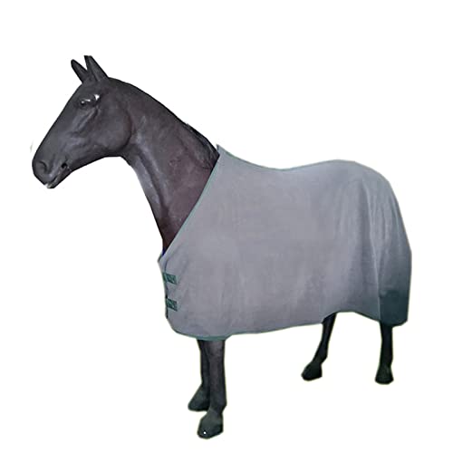 Pferd Fleece Decke, Rocker Fleece Tuch Für Pferd Im Herbst Winter, Leichte Pferdedecke Outdoor Decken Wintermantel (155cm,Grey) von HNDB