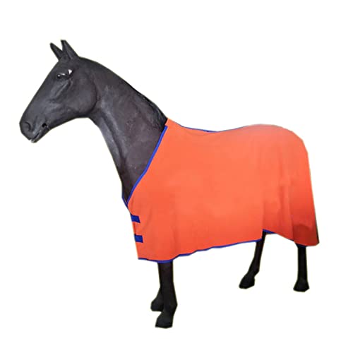 Pferd Fleece Decke, Rocker Fleece Tuch Für Pferd Im Herbst Winter, Leichte Pferdedecke Outdoor Decken Wintermantel (155cm,Orange) von HNDB