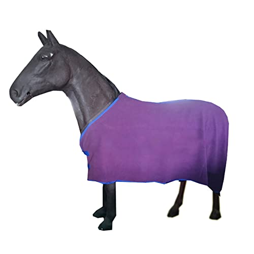 Pferd Fleece Decke, Rocker Fleece Tuch Für Pferd Im Herbst Winter, Leichte Pferdedecke Outdoor Decken Wintermantel (155cm,Purple) von HNDB