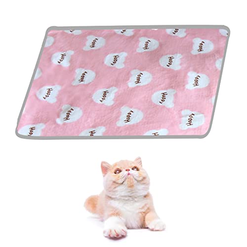 Warme Katze Flanell Decke Hund, Winter Weiches Fleece Haustiere Bett Matte Waschbar Für Kleine Mittlere Große Welpen Hunde Katzen Kaninchen Schlafen Sofa Abdeckung Haustier Zubehör (L,Pink) von HNDB