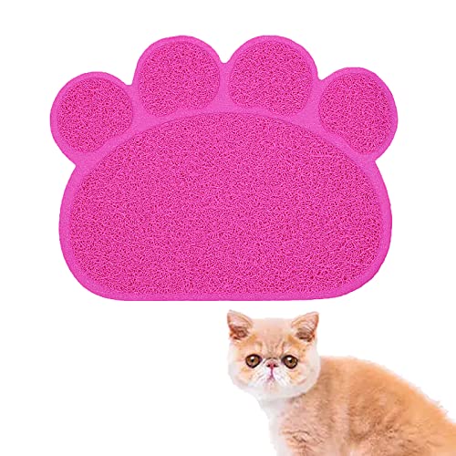 rutschfeste Katzenstreu Matte 40 * 30cm, Wasserdicht Paw Print Pet Food Mat Fütterung Bowl Placemat Kitten Bed Pads Litter Trapper Mats Cats House Accessories (40 * 30cm,9) von HNDB