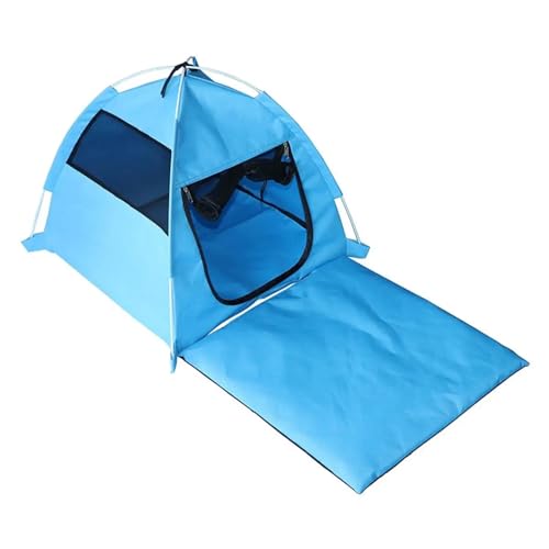Tipi Zelt für Haustiere Haustier Hund Katze Zelt Wasserdichtes Oxford Tuch Tragbares Ganzjahresbett Outdoor Zwinger Blau Orange (Color : Blue) von HNEJA
