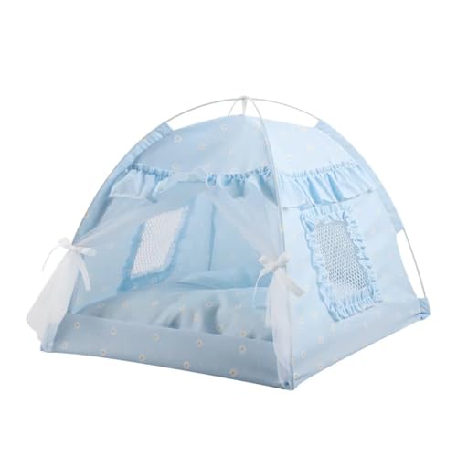 Tipi Zelt für Haustiere Haustier Hund Zelt Haus Blumen Druck Geschlossenen Katze Zelt Bett Innen Klapp Tragbare Komfortable Kätzchen Bett Zwinger for Kleine Haustiere (Color : E, Size : S) von HNEJA