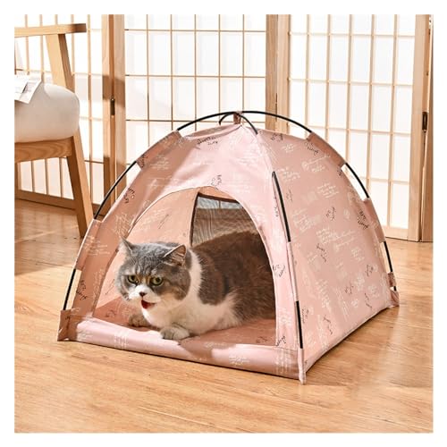 Tipi Zelt für Haustiere Haustier Hund Zelt Haus Blumen Druck Geschlossenen Katze Zelt Bett Innen Klapp Tragbare Komfortable Kätzchen Bett Zwinger for Kleine Haustiere (Color : H, Size : L) von HNEJA