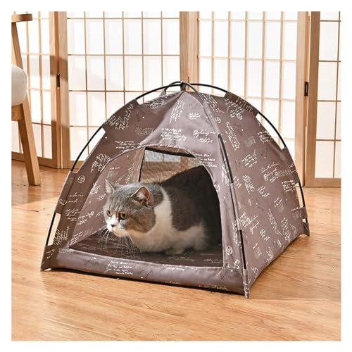 Tipi Zelt für Haustiere Haustier Hund Zelt Haus Blumen Druck Geschlossenen Katze Zelt Bett Innen Klapp Tragbare Komfortable Kätzchen Bett Zwinger for Kleine Haustiere (Color : I, Size : L) von HNEJA