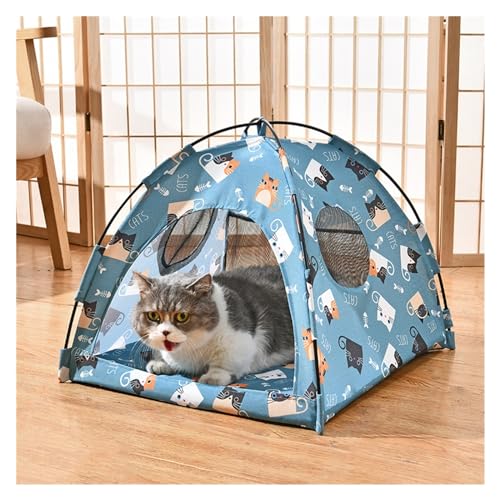 Tipi Zelt für Haustiere Haustier Hund Zelt Haus Blumen Druck Geschlossenen Katze Zelt Bett Innen Klapp Tragbare Komfortable Kätzchen Bett Zwinger for Kleine Haustiere (Color : J, Size : L) von HNEJA