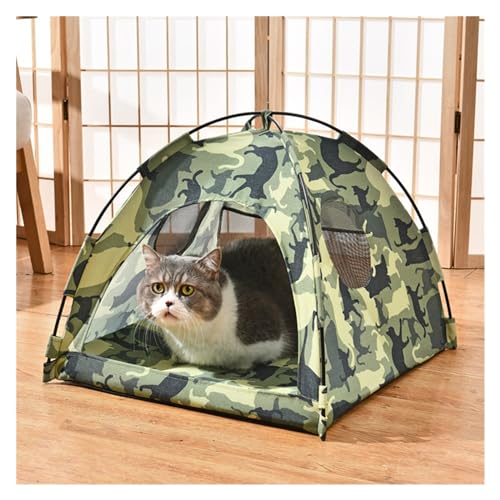 Tipi Zelt für Haustiere Haustier Hund Zelt Haus Blumen Druck Geschlossenen Katze Zelt Bett Innen Klapp Tragbare Komfortable Kätzchen Bett Zwinger for Kleine Haustiere (Color : L, Size : M) von HNEJA