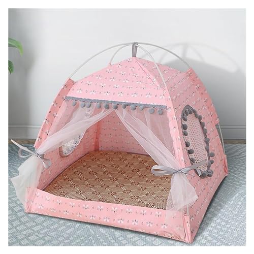 Tipi Zelt für Haustiere Haustier Katze Zelt Sommer Höhle Hütte Katze Schlaf Haus for Kätzchen Welpen Laufstall Käfig Korb Katze Nesk Zwinger Kleine Hund Haus (Color : B, Size : M) von HNEJA