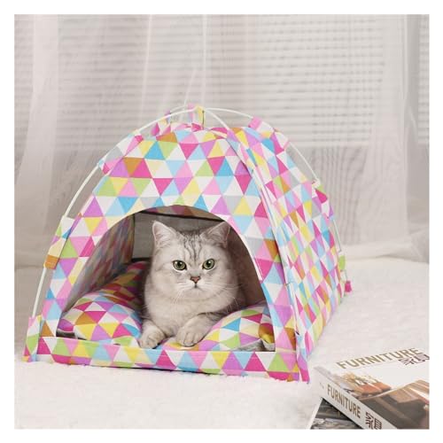 Tipi Zelt für Haustiere Haustier-Zeltbett, Katzenhausbedarf, Produkte, Zubehör, Möbel, Betten, Kätzchenzelte (Color : C, Size : M) von HNEJA