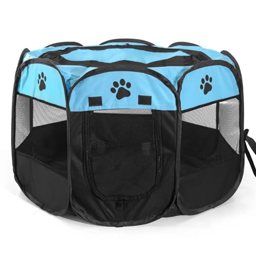 Tipi Zelt für Haustiere Haustierzelt, tragbar, faltbar, faltbar, for Katzen und Hunde, langlebig, for Katzen und Hunde (Color : Blue, Size : L) von HNEJA