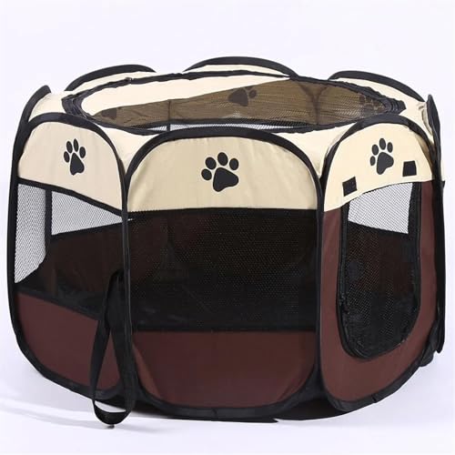 Tipi Zelt für Haustiere Haustierzelt, tragbar, faltbar, faltbar, for Katzen und Hunde, langlebig, for Katzen und Hunde (Color : Brown, Size : L) von HNEJA