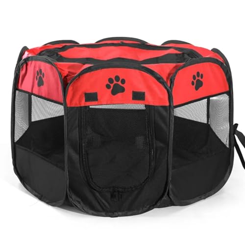 Tipi Zelt für Haustiere Haustierzelt, tragbar, faltbar, faltbar, for Katzen und Hunde, langlebig, for Katzen und Hunde (Color : Red, Size : L) von HNEJA